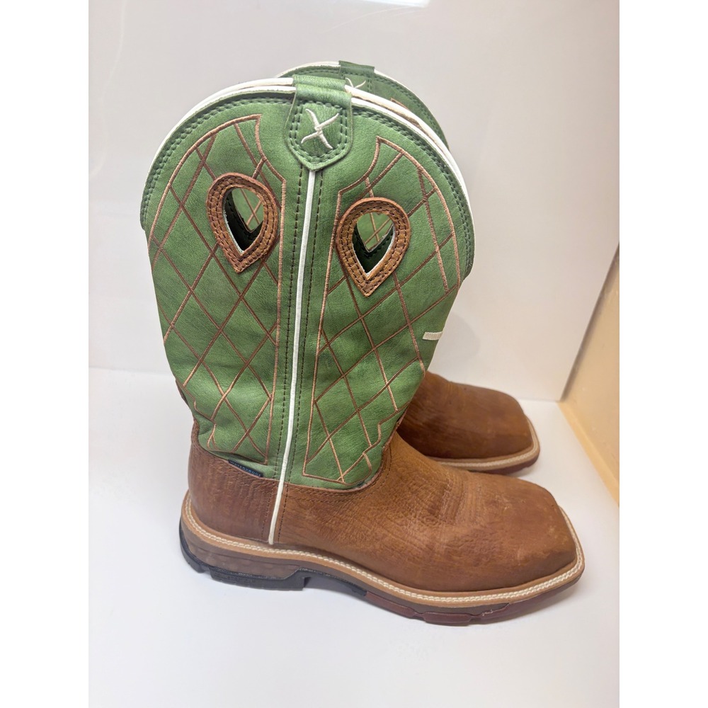 Twisted X Mens 8D MXBNW07 Camel Green Nano Composite Toe Waterproof Work Boots